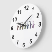 Regenbogen Tenorsaxophon Buntes Musikinstrument Große Wanduhr (Winkel)