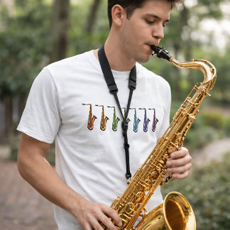 Regenbogen Tenorsaxophon Farb Musik Instrument T-Shirt