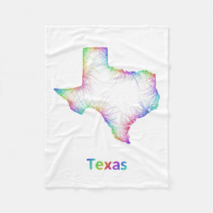 Regenbogen-Texas-Karte Fleecedecke