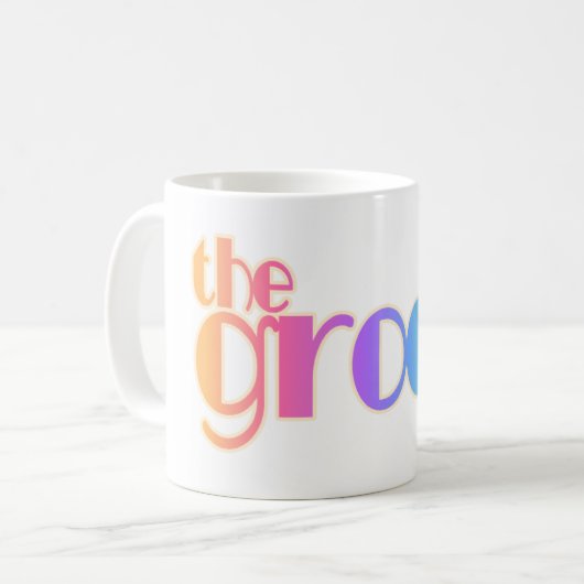 Regenbogen-Text-Bräutigam Kaffeetasse (Vorderseite Links)