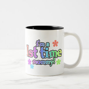 Regenbogen-Text-erstes Mal-Mama Zweifarbige Tasse