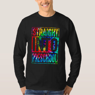 Regenbogen-Tie-Dye-geradewegs in die Vorschule Zur T-Shirt