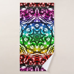 Regenbogen-Tie-Dye-Mandala-Stern Badhandtuch Set