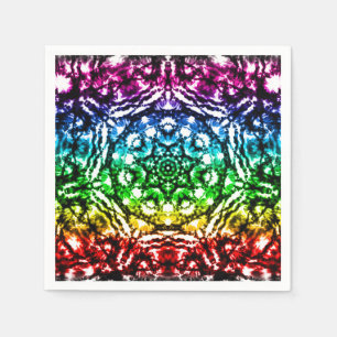 Regenbogen-Tie-Dye-Mandala-Stern-Geburtstagsfeier Serviette