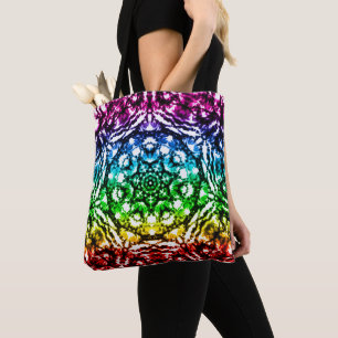 Regenbogen-Tie-Dye-Mandala-Stern Tasche