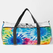 Regenbogen-Tie-Dye-Monogramm-Personalisierung Duffle Bag (Rückseite)