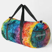 Regenbogen-Tie-Dye-Muster Monogramm personalisiert Duffle Bag (Rechte Ecke)