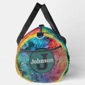 Regenbogen-Tie-Dye-Muster Monogramm personalisiert Duffle Bag (Rechts)