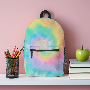 Regenbogen-Tie-Dye-Muster personalisiert Bedruckter Rucksack