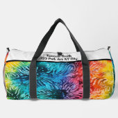 Regenbogen-Tie-Dye-Muster personalisiert Duffle Bag (Rückseite)