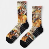 Regenbogen-Tier-Selfie im Supermarkt – Bunt  Socken (Links)
