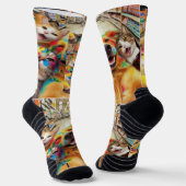 Regenbogen-Tier-Selfie im Supermarkt – Bunt  Socken (Gewinkelt)