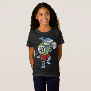 Regenbogen-TiereWorkout Shirt der Haifisch-Fitness