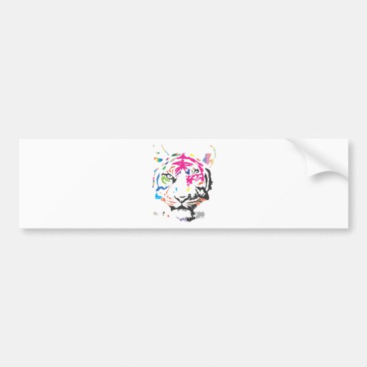Regenbogen-Tiger Autoaufkleber (Vorne)