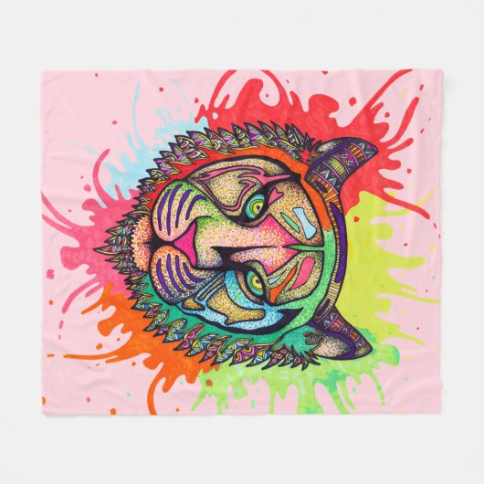 Regenbogen-Tiger Fleecedecke (Vorderseite (Horizontal))