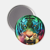 Regenbogen-Tiger Magnet (Vorderseite/Rückseite)