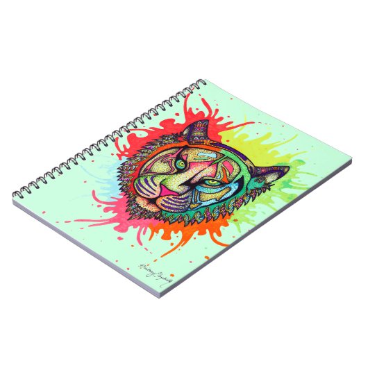 Regenbogen-Tiger Notizblock (Linke Seite)