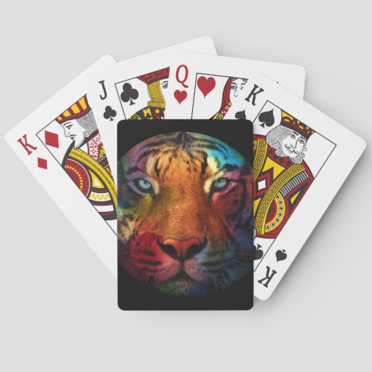 Regenbogen-Tiger Spielkarten (Rückseite)
