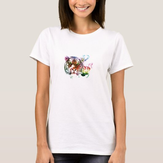Regenbogen-Tiger T-Shirt (Vorderseite)