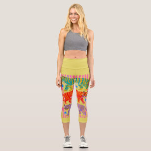Regenbogen-Tiger-Träume Capri Leggings