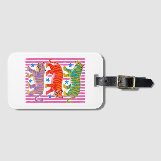 Regenbogen-Tiger-Träume Gepäckanhänger (Vorderseite (Horizontal))