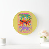 Regenbogen-Tiger-Träume Große Wanduhr (Zuhause)