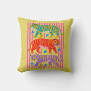 Regenbogen-Tiger-Träume Kissen