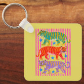 Regenbogen-Tiger-Träume Schlüsselanhänger (Vorderseite)
