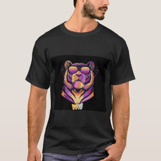 Regenbogen-Tiger- und Katzen-Design-T-Shirt-Design T-Shirt