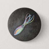 Regenbogen-Tintenfisch-Knopf Button (Vorderseite)