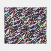 Regenbogen-Tintenspritzer extrem: Fleecedecke (Vorderseite (Horizontal))
