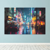 Regenbogen Tokio Gasse Leinwanddruck (Insitu (Holzboden))
