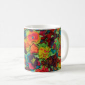 Regenbogen-Ton-Blumen Kaffeetasse (VorderseiteRechts)