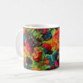 Regenbogen-Ton-Blumen Kaffeetasse (Vorderseite Links)