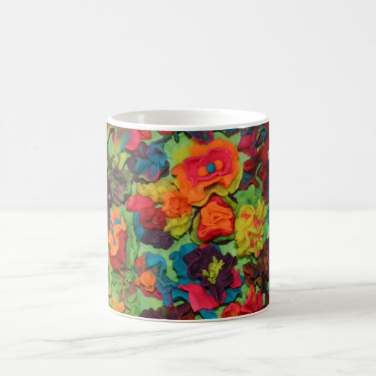 Regenbogen-Ton-Blumen Kaffeetasse (Mittel)
