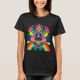 Regenbogen-Totem-Masken-Kunst T-Shirt