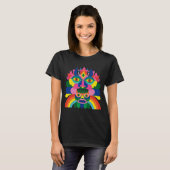 Regenbogen-Totem-Masken-Kunst T-Shirt (Vorne ganz)