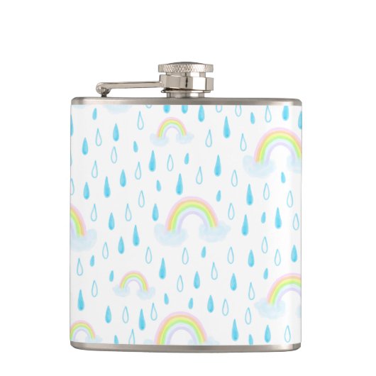 Regenbogen-Träume Flachmann (Vorderseite)