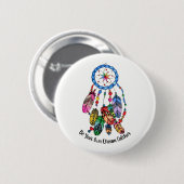 Regenbogen-Traumfänger des Aquarells herrlicher Button (Vorne & Hinten)
