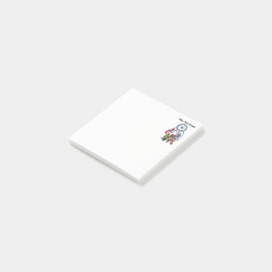 Regenbogen-Traumfänger des Aquarells herrlicher Post-it Klebezettel (angewinkelt)