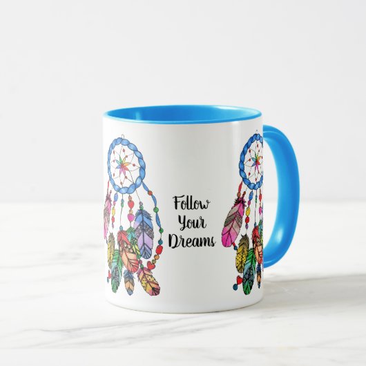 Regenbogen-Traumfänger des Aquarells herrlicher Tasse (VorderseiteRechts)