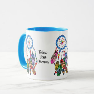 Regenbogen-Traumfänger des Aquarells herrlicher Tasse