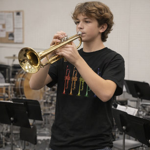 Regenbogen-Trompeten-Aufstellung Farbige Blechblas T-Shirt