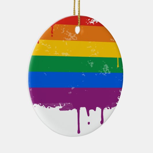 Regenbogen-Tropfen Keramikornament (Rechts)