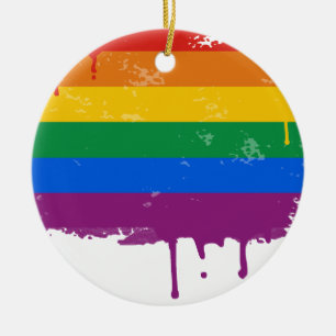 Regenbogen-Tropfen Keramikornament