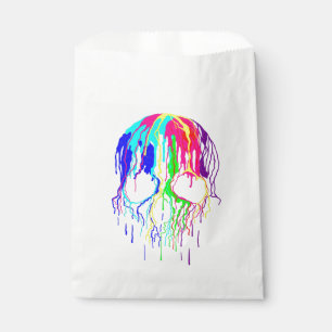 Regenbogen tropfende Farbe Totenkopf tropft Geschenktütchen