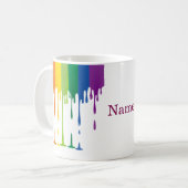 Regenbogen tropfende Flüssigkeit abstrakte Kunst Kaffeetasse (Vorderseite Links)
