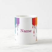 Regenbogen tropfende Flüssigkeit abstrakte Kunst Kaffeetasse (Mittel)