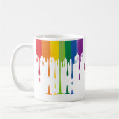 Regenbogen tropfende Flüssigkeit abstrakte Kunst Kaffeetasse (Links)