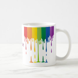 Regenbogen tropfende Flüssigkeit abstrakte Kunst Kaffeetasse